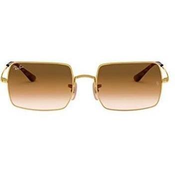 Ray-Ban Women's Rectangle Dark Lenses, Gold Light Brown Gradient, 54/19/145