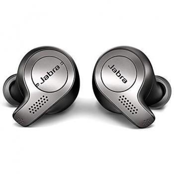 Jabra Elite 65t, Auriculares Bluetooth con Cancelación Pasiva del Ruido, Tecnología de Cuatro Micrófonos para Auténticas Llamadas Inalámbricas y Música, Negro Titanio
