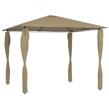 Cenador con cubiertas de postes taupé 3x3x2.6 m 160 g/m²