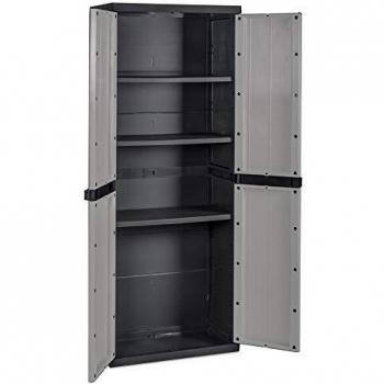 Armario Oden 65X37X165CM 3B Negro/Gris Resina Baldas