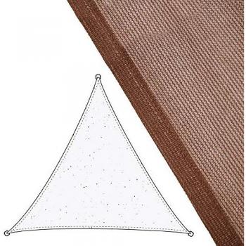 Toldo Vela Triangular de Sombra Marrón 5x5x5 m - Fibra HDPE Alta Resistencia, Protección UV y Transpirable para Jardín y Exteriores