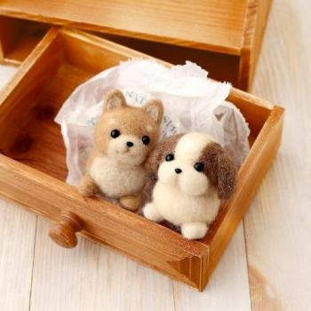 Hamanaka wool felt kit Shiba Inu & Shih Tzu H441-341