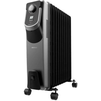 Cecotec ReadyWarm 11000 Space 360º Black Radiador de Aceite 2500W con 11 Elementos, Ruedas y Color Negro