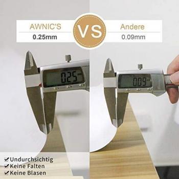 AWNIC Vinilo Adhesivo Papel Adhesivo para Muebles Blanco Impermeable Pegatinas para Forrar Muebles Cocina Armarios 300X40cm