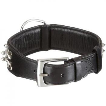 Collar de perro Delgado de cuero negro 55cm