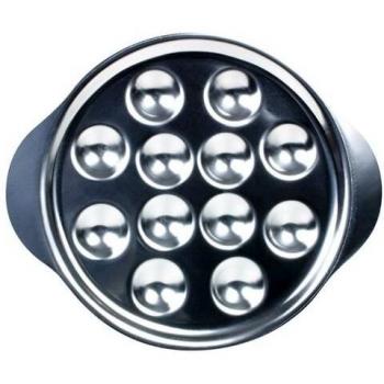 Plato para Caracoles de Acero Inoxidable - 12 Huecos