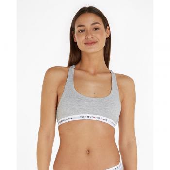 Tommy Hilfiger - Bralette Tommy Icons Curve sin relleno para mujer, en color gris