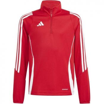 Camiseta de fútbol adidas Tiro24 infantil roja con diseño clásico, tejido ligero y transpirable, ajuste regular, logo de adidas en el pecho y detalles en contraste