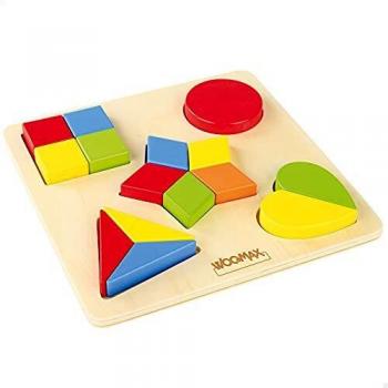 ColorBaby WOOMAX 49358 - Woomax-Puzzle Madera Formas geométricas + 24m