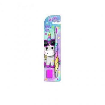 Cepillo de Dientes Be a Unicorn Naturaverde para Niños con Cerdas Medias y Capuchón de Protección