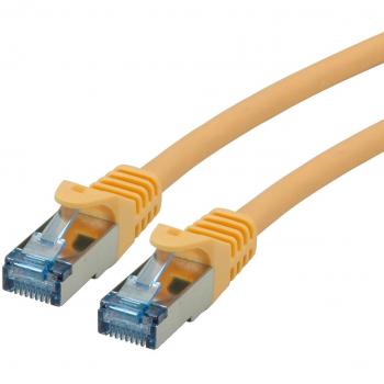 Cable Ethernet Cat6a S/FTP Amarillo 10m, funda de LSZH, libre de halógenos y bajo nivel de humo
