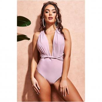 Goddiva Multiway Swimsuit - Dusty Pink - Size Small