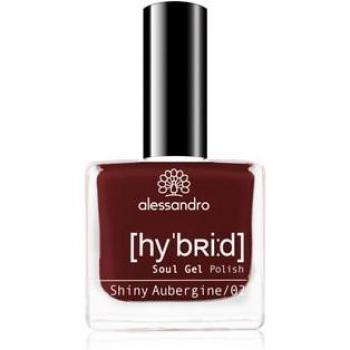Alessandro Hybrid Nail Polish Shiny Aubergine - Esmalte de Uñas Híbrido Color Púrpura Rojo Oscuro - Perfect Nails en 3 Pasos Sin LED - Hasta 10 Días de Duración!