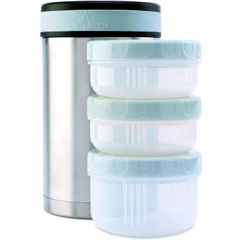Laken Termo sólido 1,5l con Tres contenedores herméticos, Adultos Unisex, Plain, 1,5 L