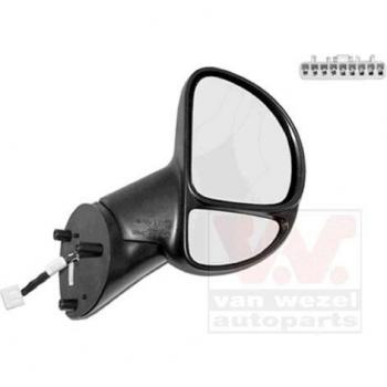 Espejo retrovisor VAN WEZEL 1640818 con ajuste eléctrico, cristal convexo, acabado en negro y compatible con modelos de diversas marcas