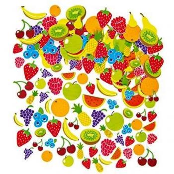 Baker Ross- Pegatinas de Espuma con Diseños de Frutas