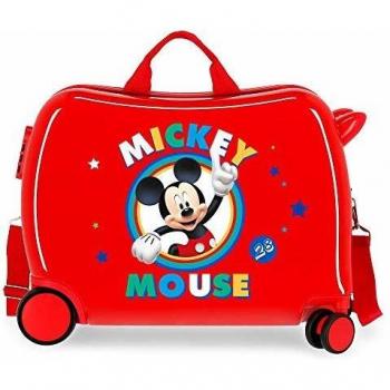 Disney Circle Mickey Maleta Infantil Rojo 50x38x20 cms Rígida ABS Cierre combinación 34L 2,1Kgs 4 Ruedas Equipaje de Mano