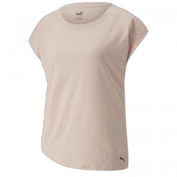 Camiseta de Manga Corta para Mujer Puma Studio Foundation en Color Beige y Rosa Claro