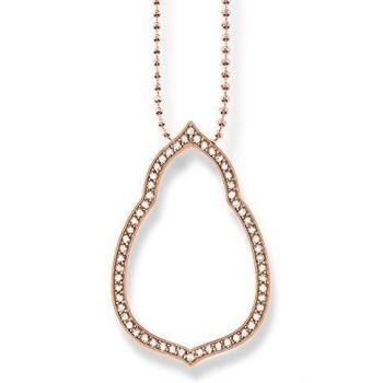 THOMAS SABO Glam & Soul Necklace - Women Necklace, 925 Sterling Silver, 18k Rose Gold Plating, Zirconia White, Length from 55 to 60 cm, KE1379-416-14-L60v