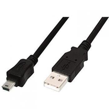 USB 2.0 HighSpeed Connection Cable, Type A to Mini USB B (5pin), Black, 1m