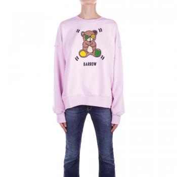 Barrow Pink Logo Front Sweater, female, size M