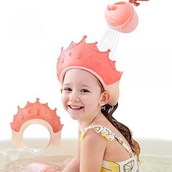 FUSACONY Gorro de Ducha Bebé, Ajustable para Gorro de Ducha para Bebés Gorro de Baño para Bebés, Protege Los ojos y las orejas para Niños,Visera Baño Bebé, de 6 Meses a 9 Años