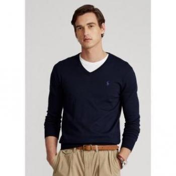 Jersey Polo Ralph Lauren Slim Fit de Algodón con Cuello en Pico