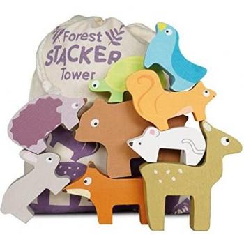 Le Toy Van - Wooden Petilou Forest Stacker & Bag Educational Balancing Activity Toy | Suitable For Age