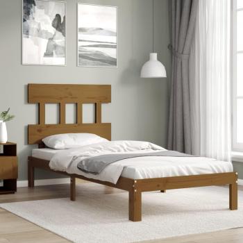 Cama de Madera Maciza con Cabecera Color Miel 100x200 cm