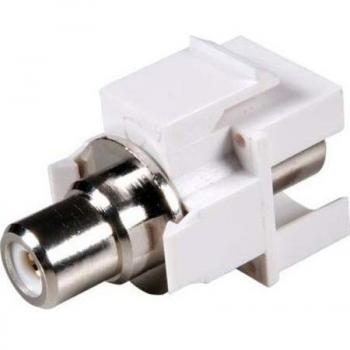 Adaptador Keystone Cinch Modular Negro - Conector Hembra RCA y Jack 3.5mm - Cable de Red 0.02m