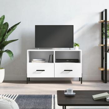 Soporte para TV de madera multicapa blanco 80x36x50 cm