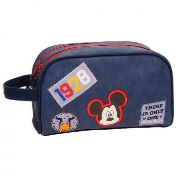 Disney Mickey Parches Neceser de viaje, 26 cm, 4.58 litros, Azul