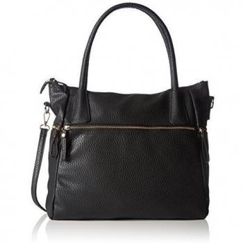 VERO MODA Vmanneli Bag - Bolso de mano de material sintético mujer, color negro, talla 37x16x14 cm