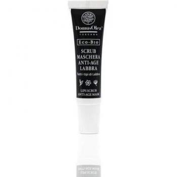 Domus Olea Toscana Anti-Age Lip Scrub Mask 10 ml, Exfoliante labial anti-edad, fórmula hidratante y nutritiva, contiene ingredientes naturales, ideal para suavizar y regenerar los labios