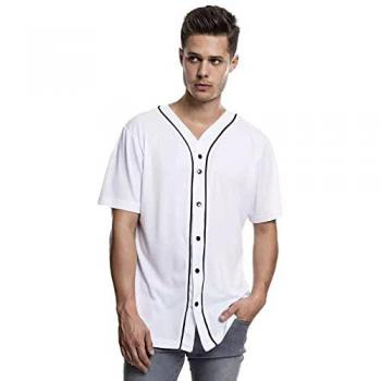 Urban Classics White/Black Baseball Mesh Jersey
