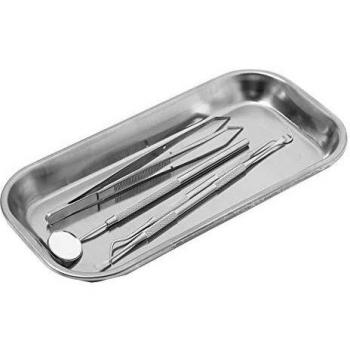Aramox Bandeja Médica, Bandeja Dental Del Instrumento Médico Dental Del Acero Inoxidable 1pc 201 Fácil De Limpiar Y De Esterilizar