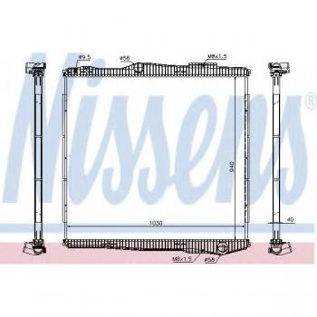 Radiador de refrigeración del motor NISSENS 672900 con termostato integrado
