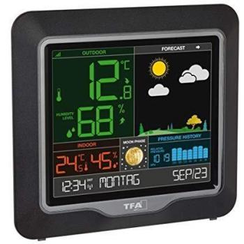 TFA Dostmann Linea Plus Estación meteorológica, Negro,