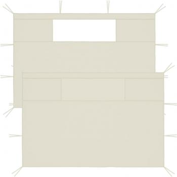 vidaXL Gazebo Sidewalls with Windows 2 pcs Cream