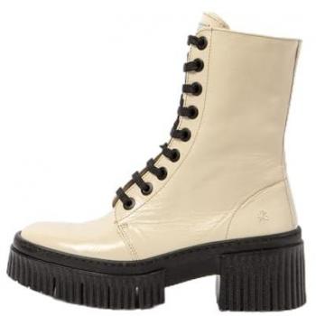 Botines con tacón Art 1375 PATENT FLASH CREAM/YORK para Mujer color Cream, de piel, talla 38, altura de tacón de 3 a 5 cm, con cordones y cremallera, estilo casual