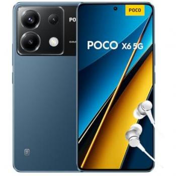 Xiaomi Poco X6 5G Smartphone Dual Sim 12GB RAM 512GB Azul Pantalla AMOLED 6.67” 120Hz 1.5K Snapdragon 7s Gen 2 Triple cámara hasta 64MP Bater