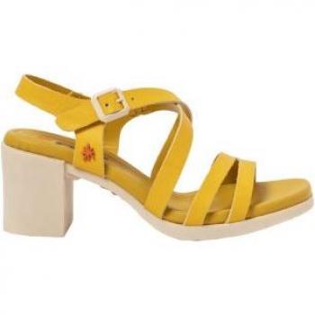 Art Sandalias de piel 1840 Nappa amarillo con tacón para mujer - altura tacón: 1840 NAPPA YELLOW/ CANNES