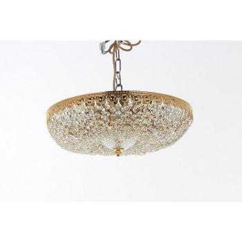 Plafón de diseño Hanover Gold 5 bombillas 20cm semiempotrado con acabado en strass oro