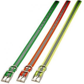 Collar para perro de poliuretano reflectante Canihunt Xtreme - 65 cm, doble hebilla, color verde