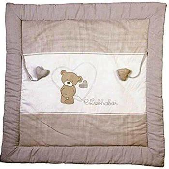 Manta de juegos roba, diseño 'Lovely bear', alfombra de juego acolchada para bebé / apropiada para parques de 100x100cm, 100% algodón, incluye elementos de juegos para bebés