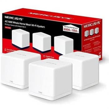 Mercusys Halo H30G (Pack de 3) - Sistema Wi-Fi Mesh AC1300, Doble Banda, con 2 Puertos Gigabit y Cobertura hasta 320m2, Capacidad para Conectar hasta 100 Dispositivos