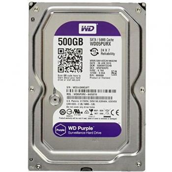 Western Digital Purple 500 GB 5400RPM SATA III 3.5-Inch Surveillance Hard Drive - Black