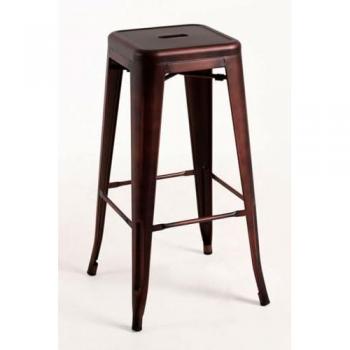 Pack 6 Taburetes Torix Vintage - Cobre Vintage - Acero Reforzado, Diseño Retro, Altura Alta, Ideal para Barra o Cocina