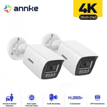 Cámara de Seguridad Bullet 4K ANNKE - Detección de Personas/Vehículos, Acceso Remoto y Visión Nocturna a Color