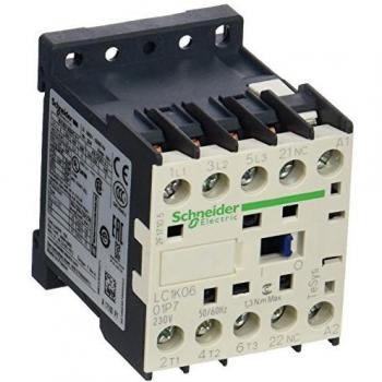 Contactor TeSys K LC1K0601P7, 3 polos, 3 contactos normalmente abiertos (NA), 6 A, bobina de 230 Vac, capacidad de 2,2 kW